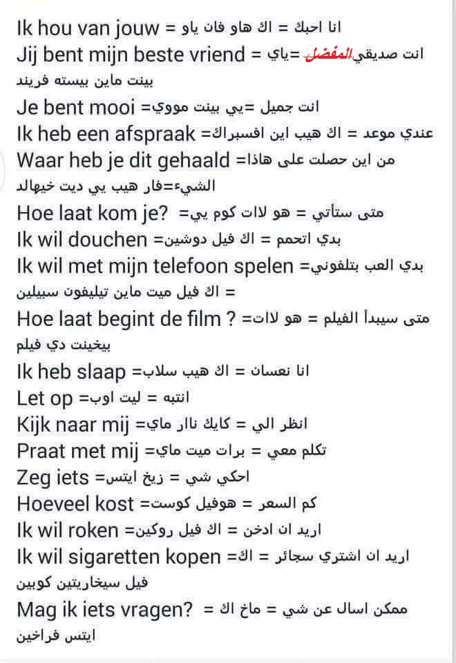 18جملة هولندية  تفيدكم