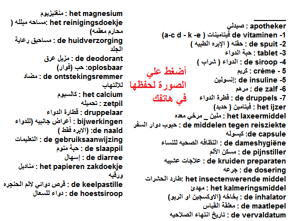 عدد من الكلمات الهامة في اللغة الهولندية Nederlands leren