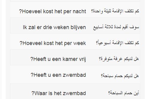أهم الكلمات الهولندية التي تحتاجها في الفندق - حجوزات الغرف في الفندق