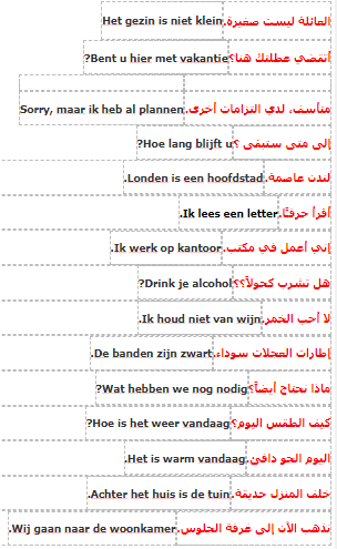 جمل هولندية تستعمل بكثرة في الحياة اليومية