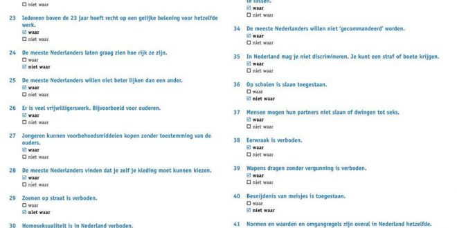 الجزء الرابع : اسئلة تدريب علي نموذج امتحان KNM في اللغة الهولندية