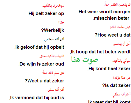 أقدم لكم جمل هولندية تفيدكم في الحياة اليوميةو المحادثات
