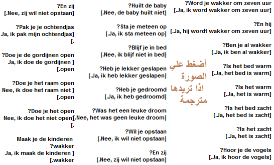 جمل قصيرة هولندية مترجمة الي العربية