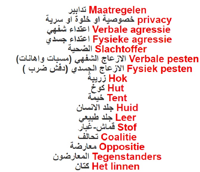 كلمات صعبة بس مهمة جدا ومفيدة لتعليم اللغة الهولندية