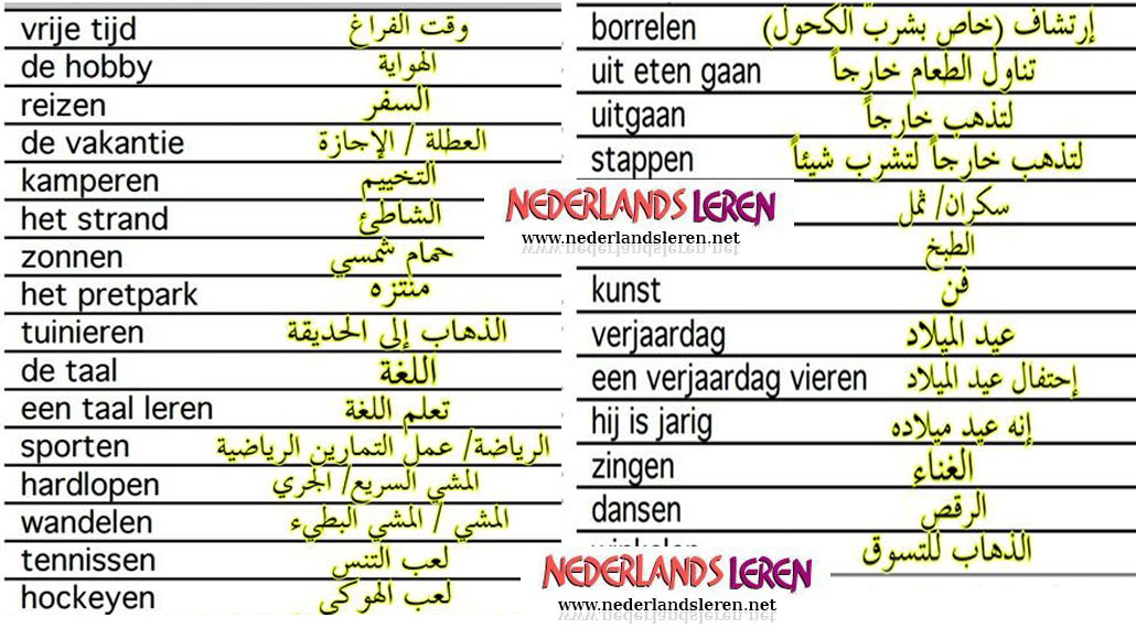 المجموعة الثانية من الكلمات نستخدمها بشكل يومي في اللغة الهولندية