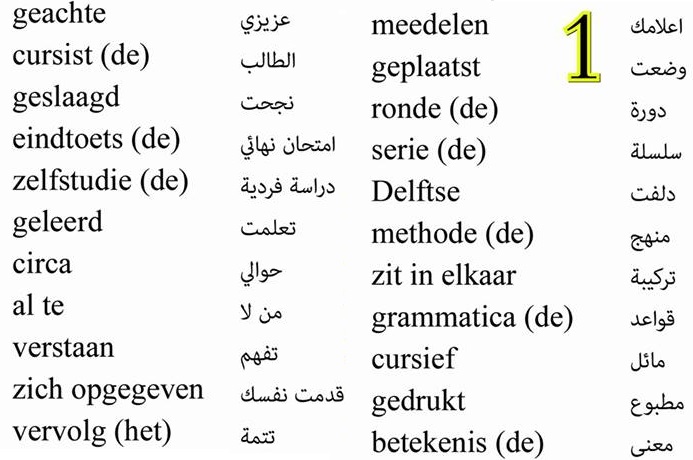 بعض الكلمات هامة مع شرح  أدوات الربط في اللغة الهولندية