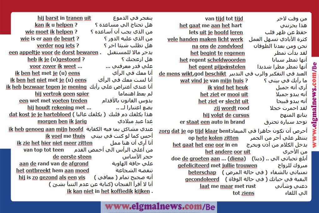جمل قصيرة هولندية مترجمة للعربية مهمة جدا تعلم اللغة الهولندية بسهولة