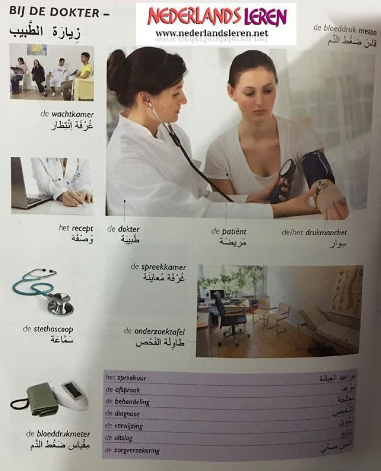 كلمات وجمل تستخدم في زيارة الطبيب في اللغة الهولندية 2020