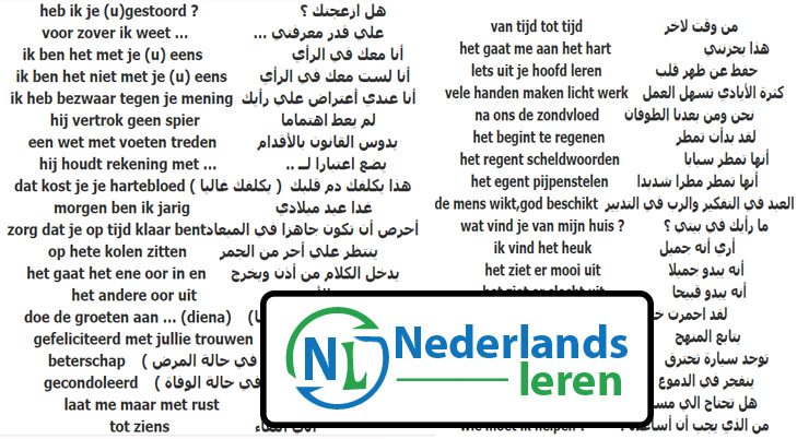 جمل هولندية مترجمة للعربية مهمة لتعليم اللغة الهولندية